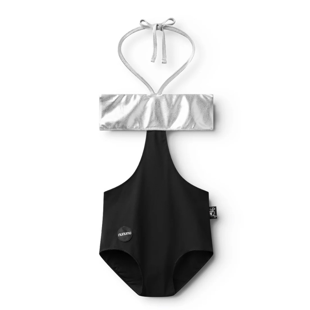 NuNuNu SIlver/ Black Strap Swimsuit Youth